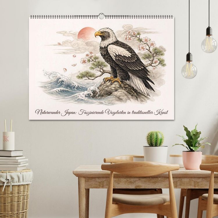 Produktbild: Naturwunder Japan: Faszinierende Vogelarten in traditioneller Kunst (Wandkalender 2027 DIN A2 quer), CALVENDO Monatskalender