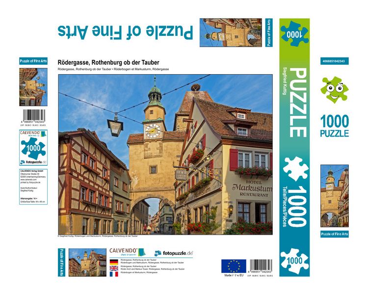 Produktbild: CALVENDO Puzzle R&ouml;dergasse, Rothenburg ob der Tauber 1000 Teile Lege-Gr&ouml;&szlig;e 640 x 480 cm Foto-Puzzle Bild von Siegfried Kuttig