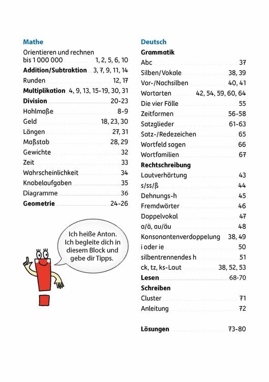 Produktbild: Mathe und Deutsch 4. Klasse &Uuml;bungsblock