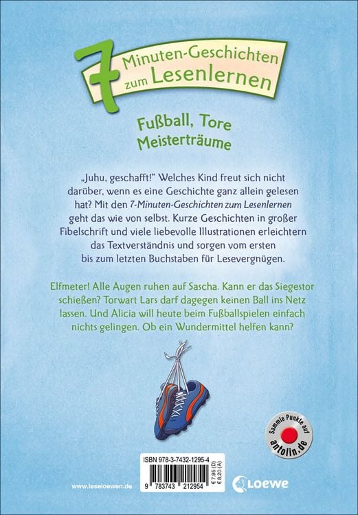 Produktbild: Lesel&ouml;wen - Das Original - 7-Minuten-Geschichten zum Lesenlernen - Fu&szlig;ball, Tore, Meistertr&auml;ume