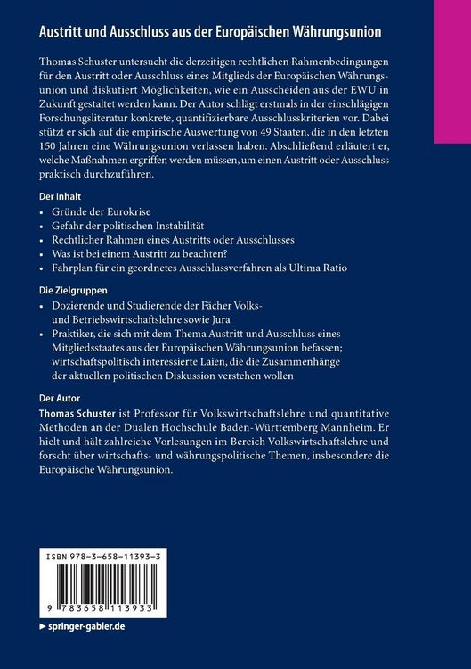 Produktbild: Austritt und Ausschluss aus der Europ&auml;ischen W&auml;hrungsunion