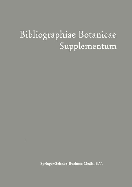 Produktbild: Bibliographiae Botanicae Supplementum