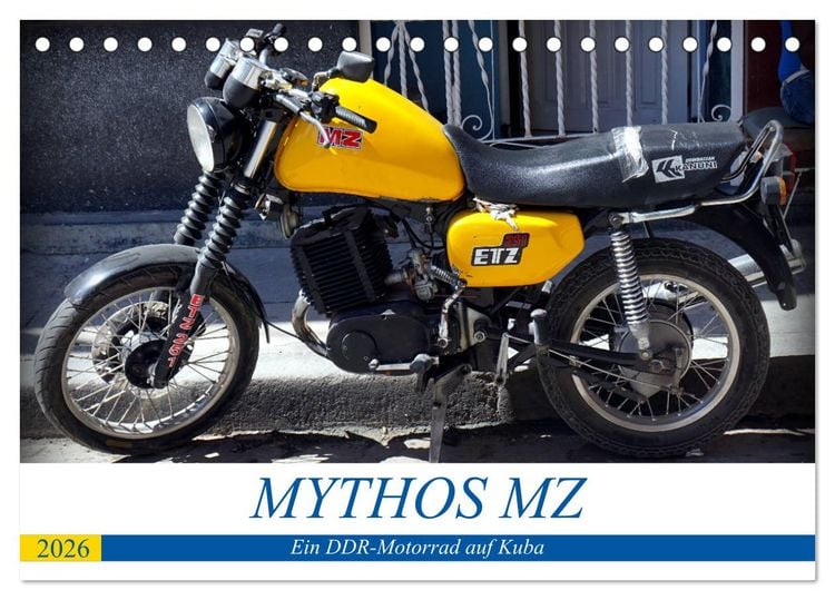 Produktbild: Mythos MZ - Ein DDR-Motorrad auf Kuba (Tischkalender 2026 DIN A5 quer), CALVENDO Monatskalender