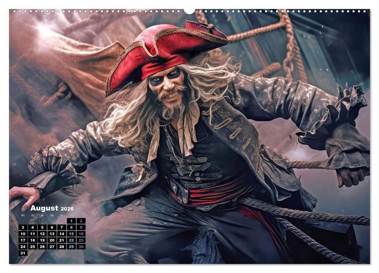 Produktbild: Piraten - Eine unsterbliche Faszination (Wandkalender 2026 DIN A2 quer), CALVENDO Monatskalender
