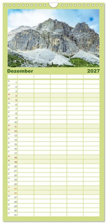 Produktbild: Familienplaner 2027 - S&uuml;dtirol - Traumhafte Berge und Seen im Norden Italiens mit 5 Spalten (Wandkalender, 21 x 45 cm) CALVENDO