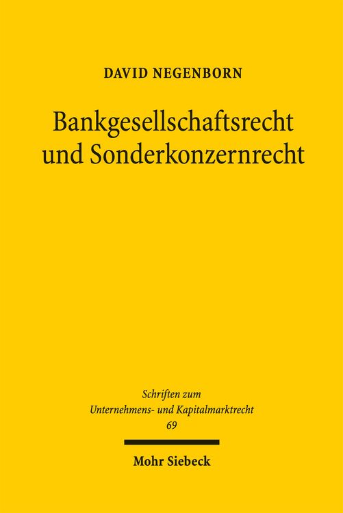 Produktbild: Bankgesellschaftsrecht und Sonderkonzernrecht