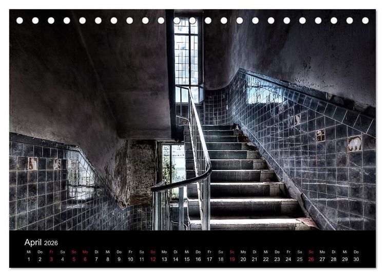 Produktbild: Verlassene Orte - Die sch&ouml;nsten Treppenh&auml;user (Tischkalender 2026 DIN A5 quer), CALVENDO Monatskalender