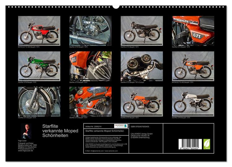 Produktbild: Starflite verkannte Moped Sch&ouml;nheiten (hochwertiger Premium Wandkalender 2026 DIN A2 quer), Kunstdruck in Hochglanz