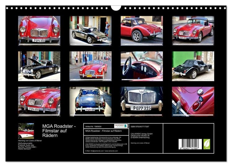 Produktbild: MGA Roadster - Filmstar auf R&auml;dern (Wandkalender 2026 DIN A3 quer), CALVENDO Monatskalender