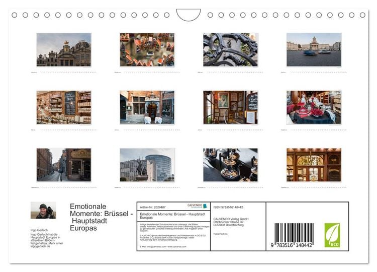 Produktbild: Emotionale Momente: Br&uuml;ssel - Hauptstadt Europas (Wandkalender 2026 DIN A4 quer), CALVENDO Monatskalender