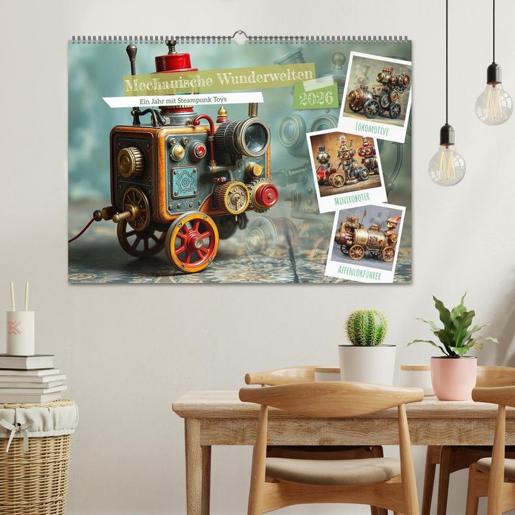 Produktbild: Mechanische Wunderwelten - Ein Jahr mit Steampunk Toys (Wandkalender 2026 DIN A2 quer), CALVENDO Monatskalender