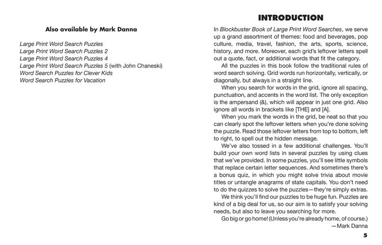 Produktbild: Blockbuster Book of Large Print Word Searches