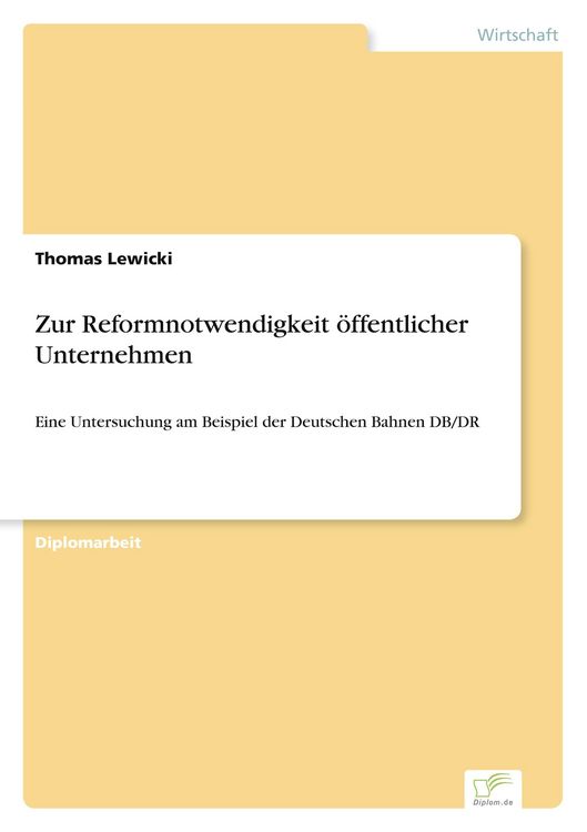 Produktbild: Zur Reformnotwendigkeit &ouml;ffentlicher Unternehmen