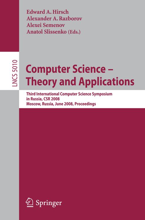 Produktbild: Computer Science - Theory and Applications