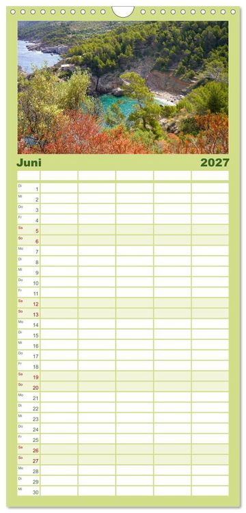 Produktbild: Familienplaner 2027 - Cala Deia - Mallorcas Traumbucht mit 5 Spalten (Wandkalender, 21 x 45 cm) CALVENDO