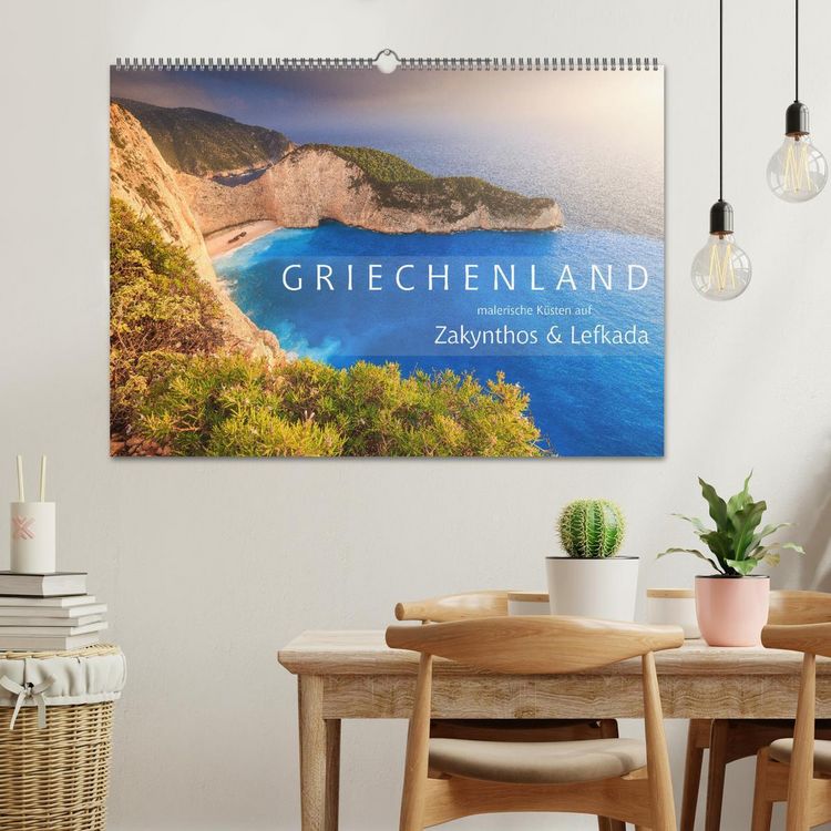 Produktbild: Griechenland - Malerische K&uuml;sten auf Zakynthos und Lefkada (Wandkalender 2026 DIN A2 quer), CALVENDO Monatskalender