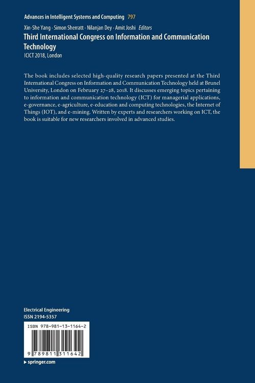 Produktbild: Third International Congress on Information and Communication Technology