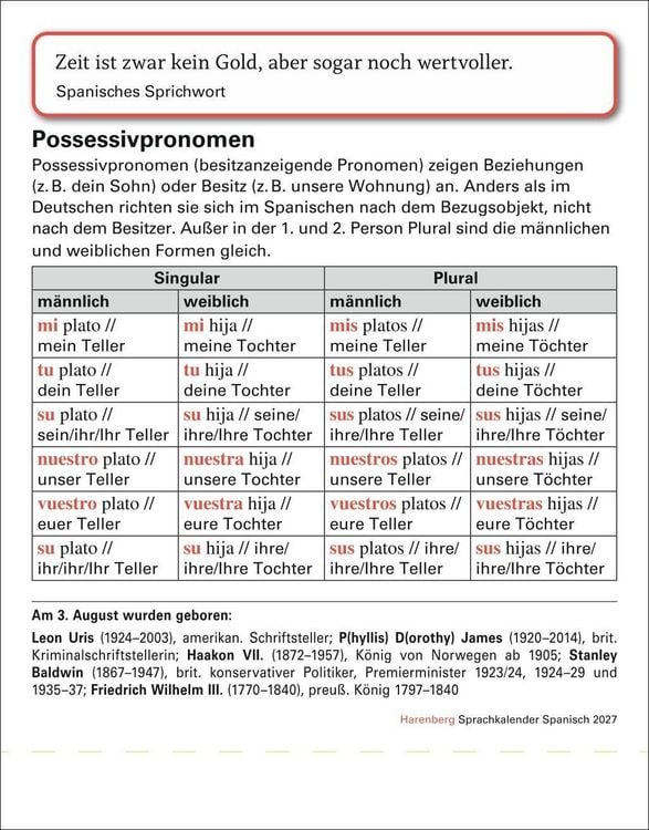 Produktbild: Spanisch Sprachkalender 2027 - Spanisch lernen leicht gemacht - Tagesabrei&szlig;kalender