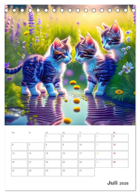 Produktbild: Liebenswerte Hunde und Katzen (Tischkalender 2026 DIN A5 hoch), CALVENDO Monatskalender