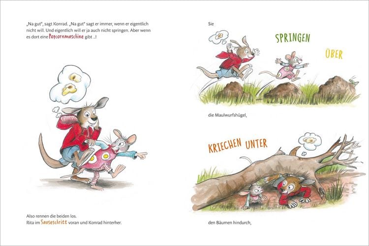 Produktbild: Konrad K&auml;nguru und Rita Rennmaus. Konrad h&uuml;pft zum Hauptgewinn