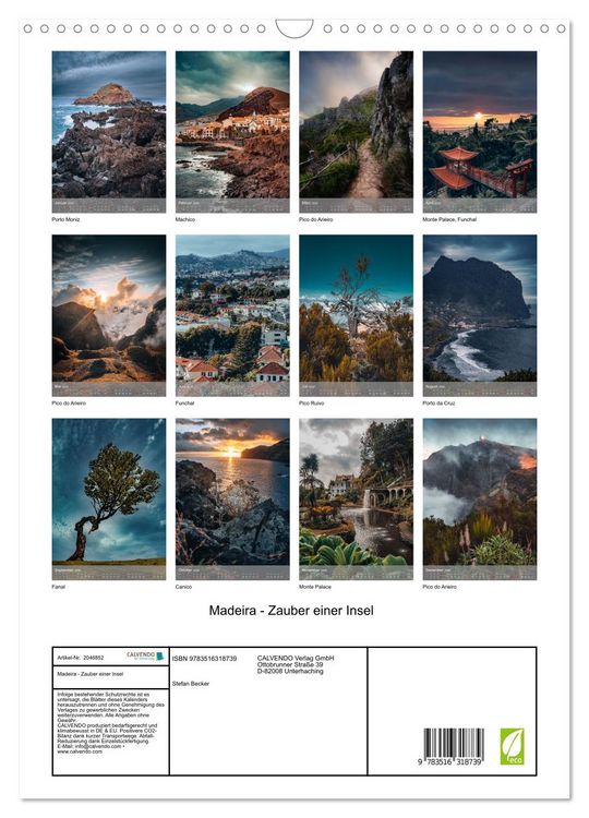 Produktbild: Madeira - Zauber einer Insel (Wandkalender 2026 DIN A3 hoch), CALVENDO Monatskalender