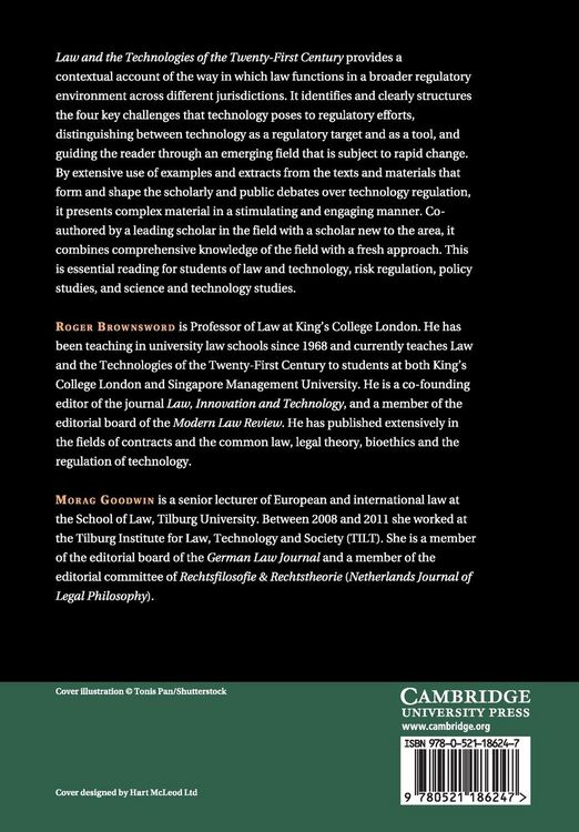 Produktbild: Law and the Technologies of the Twenty-First Century