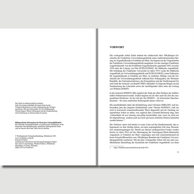 Produktbild: Die Frankfurter Universit&auml;tsaugenklinik von ihren Anf&auml;ngen bis zum Ende der Amtszeit von Wilhelm Doden (1987)