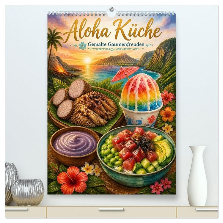 Produktbild: Aloha K&uuml;che - Gemalte Gaumenfreuden (hochwertiger Premium Wandkalender 2027 DIN A2 hoch), Kunstdruck in Hochglanz