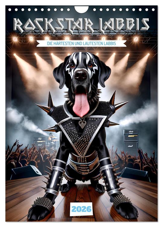 Produktbild: Rockstar Labbi (Wandkalender 2026 DIN A4 hoch), CALVENDO Monatskalender