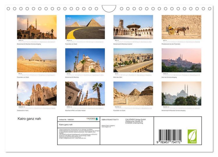 Produktbild: Kairo ganz nah (Wandkalender 2026 DIN A4 quer), CALVENDO Monatskalender