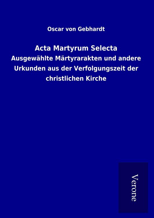 Produktbild: Acta Martyrum Selecta