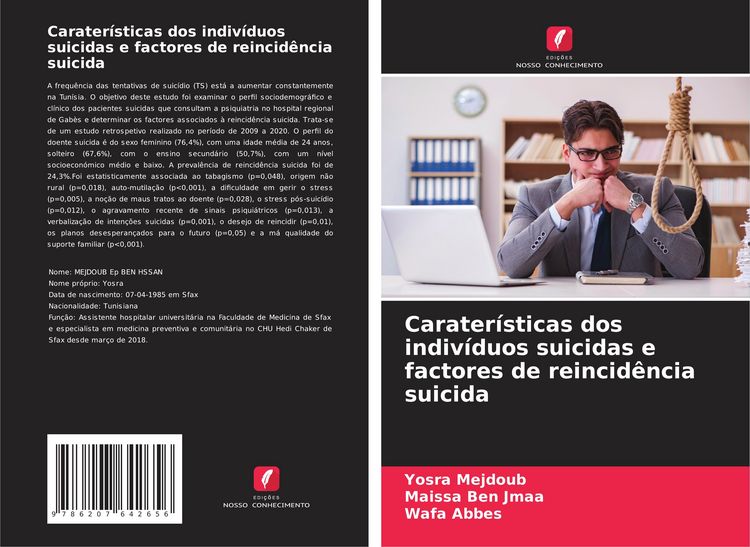 Produktbild: Carater&iacute;sticas dos indiv&iacute;duos suicidas e factores de reincid&ecirc;ncia suicida