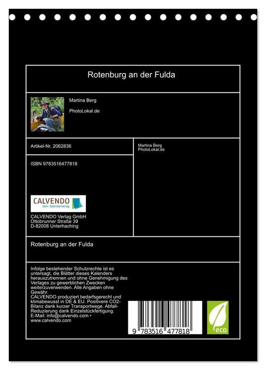 Produktbild: Rotenburg an der Fulda (Tischkalender 2026 DIN A5 hoch), CALVENDO Monatskalender