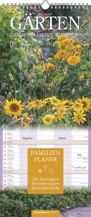 Bild vom Artikel Gärten 2026 Familienplaner - Wandkalender - Familienkalender - 19,5x45 vom Autor Alpha Edition