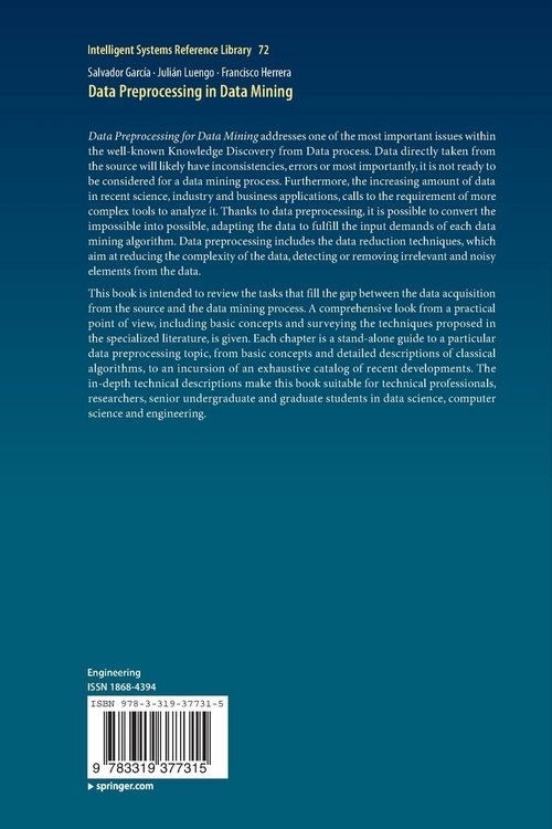 Produktbild: Data Preprocessing in Data Mining