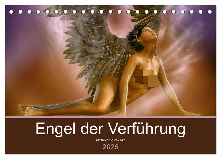 Produktbild: Engel der Verf&uuml;hrung - Mythologie als Akt (Tischkalender 2026 DIN A5 quer), CALVENDO Monatskalender