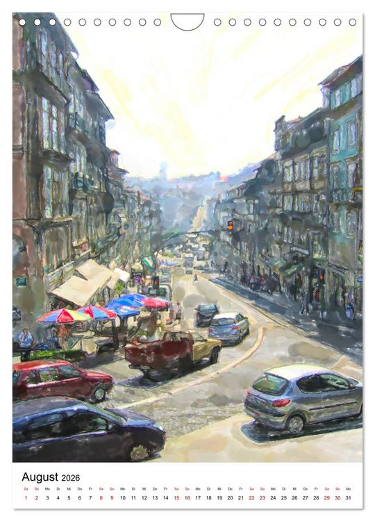 Produktbild: Porto - Stadtansichten in Aquarell (Wandkalender 2026 DIN A4 hoch), CALVENDO Monatskalender