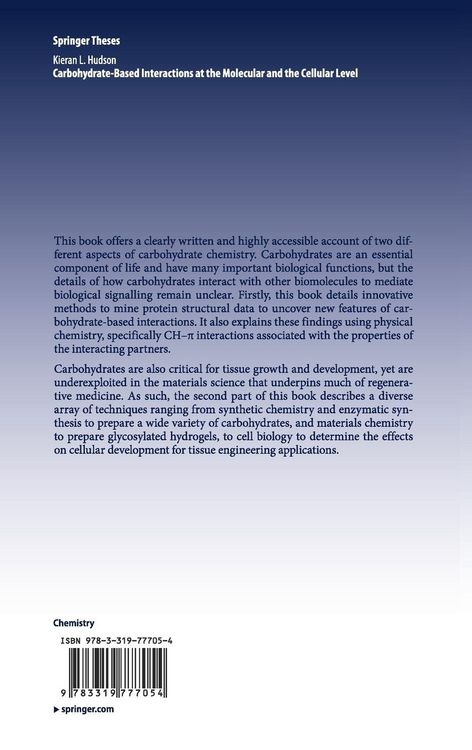 Produktbild: Carbohydrate-Based Interactions at the Molecular and the Cellular Level