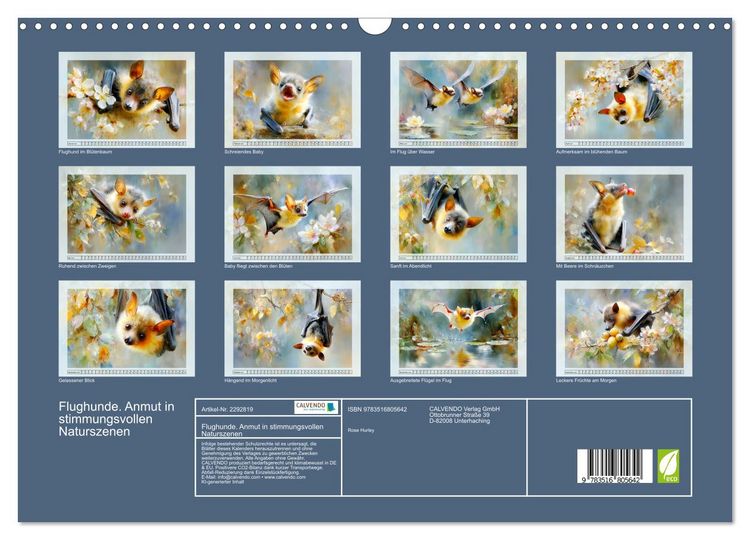 Produktbild: Flughunde. Anmut in stimmungsvollen Naturszenen (Wandkalender 2027 DIN A3 quer), CALVENDO Monatskalender