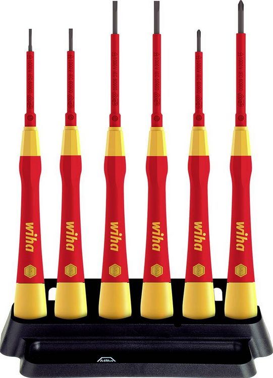 Produktbild: Wiha Elektriker, VDE, Elektrotechnik und Feinwerktechnik Schraubendreher-Set 7teilig Kreuzschlitz Phillips, Schlitz