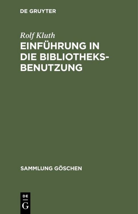 Produktbild: Einf&uuml;hrung in die Bibliotheksbenutzung
