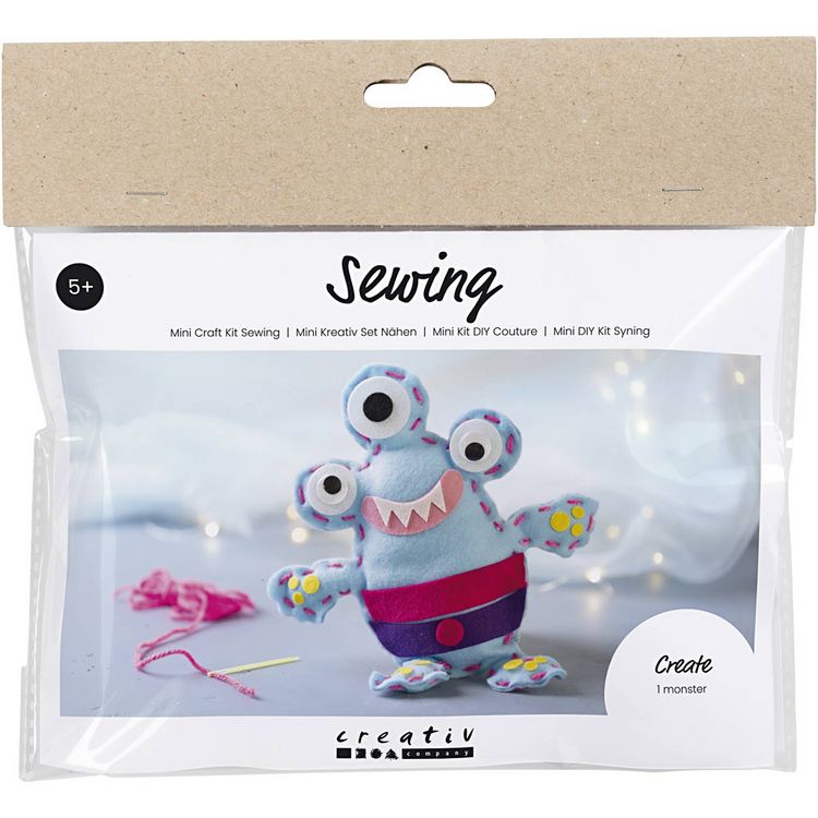 Produktbild: Creativ Company Mini Kreativ Set N&auml;hen, Filzmonster, Sortierte Farben