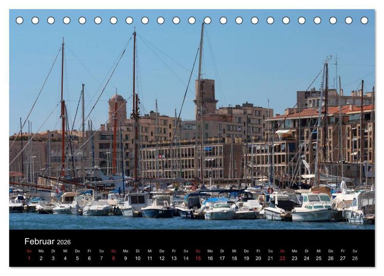 Produktbild: MARSEILLE - Die Hafenmetropole an der C&ocirc;te d'Azur (Tischkalender 2026 DIN A5 quer), CALVENDO Monatskalender
