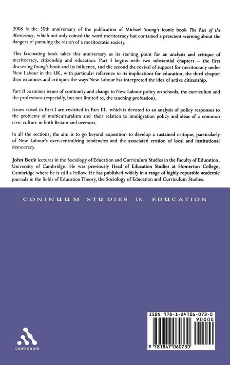 Produktbild: Meritocracy, Citizenship and Education