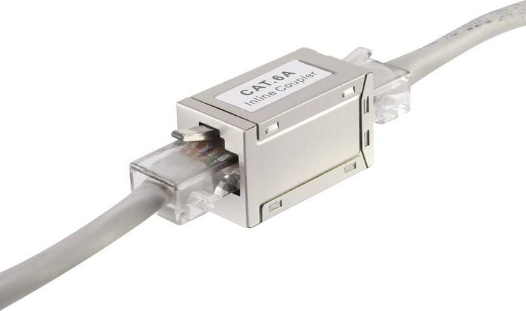 Produktbild: Renkforce RJ45 Netzwerk Adapter CAT 6a [1x RJ45-Buchse - 1x RJ45-Buchse] Wei&szlig;