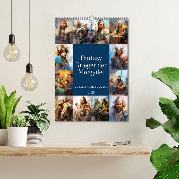 Produktbild: Fantasy-Krieger der Mongolei. Inspiriert von Dschingis Khan (Wandkalender 2026 DIN A3 hoch), CALVENDO Monatskalender