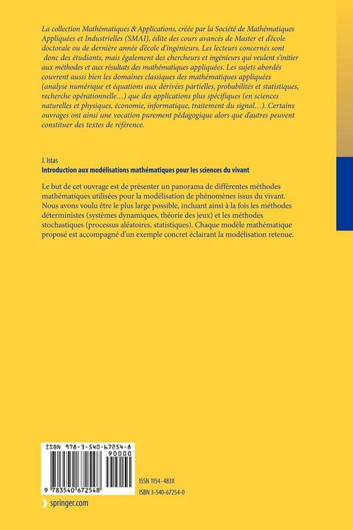 Produktbild: Introduction aux mod&eacute;lisations math&eacute;matiques pour les sciences du vivant