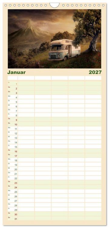 Produktbild: Familienplaner 2027 - Camping macht gl&uuml;cklich! mit 5 Spalten (Wandkalender, 21 x 45 cm) CALVENDO