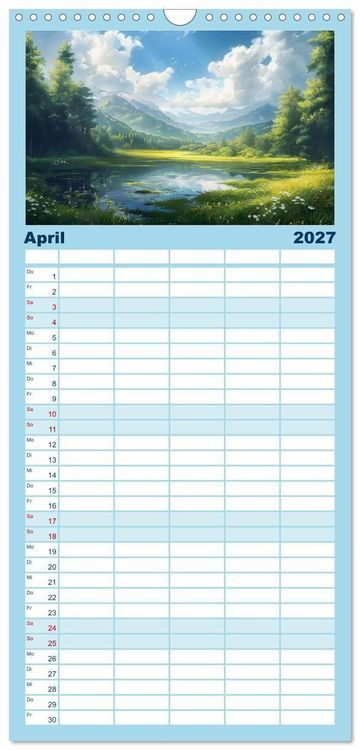 Produktbild: Familienplaner 2027 - Anime - Welten: Eine Reise durch vertr&auml;umte Welten mit 5 Spalten (Wandkalender, 21 x 45 cm) CALVENDO