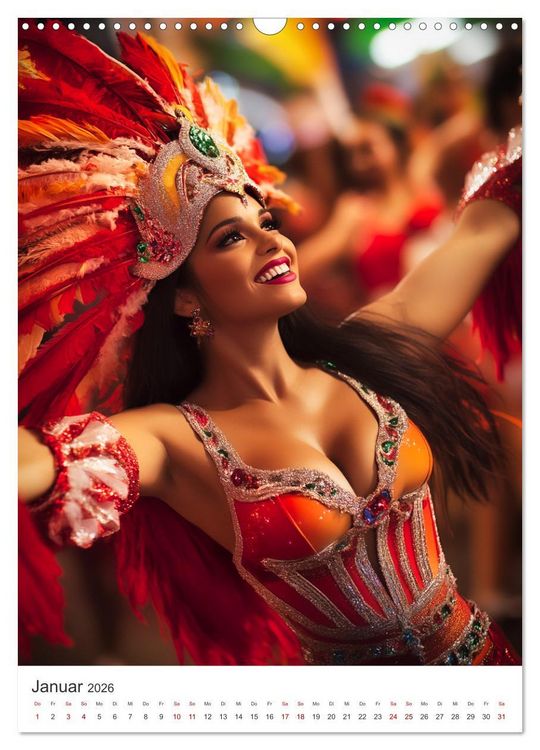 Produktbild: Tanzende Farben - Rio de Janeiro im Takt des Karnevals (Wandkalender 2026 DIN A3 hoch), CALVENDO Monatskalender